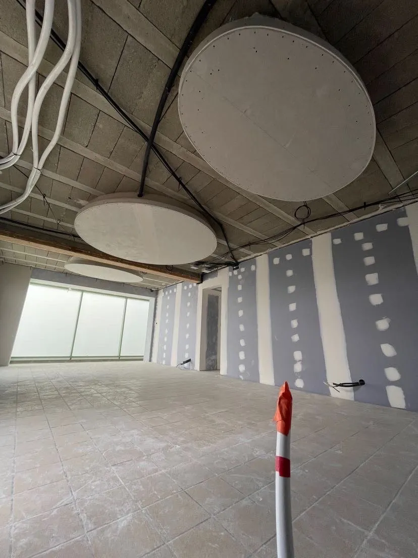 Faux plafond décoratif rond suspendu dans des bureaux