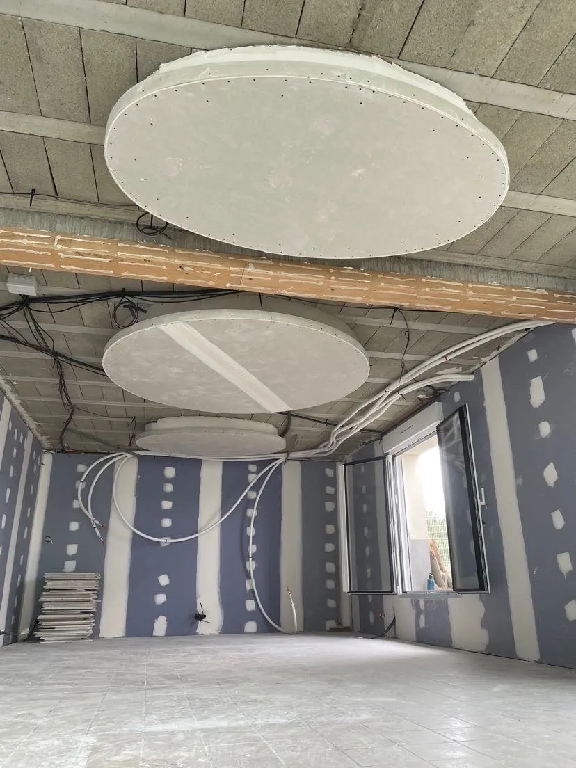 Faux plafonds ronds suspendus pour une isolation acoustique optimale